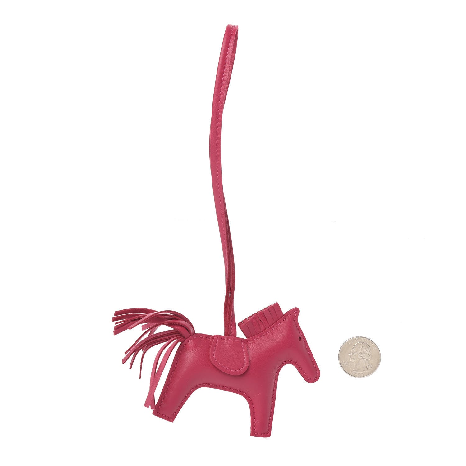 Hermes Milo Lambskin Grigri Rodeo Horse Bag Charm PM Rose Mexico 2 of 4