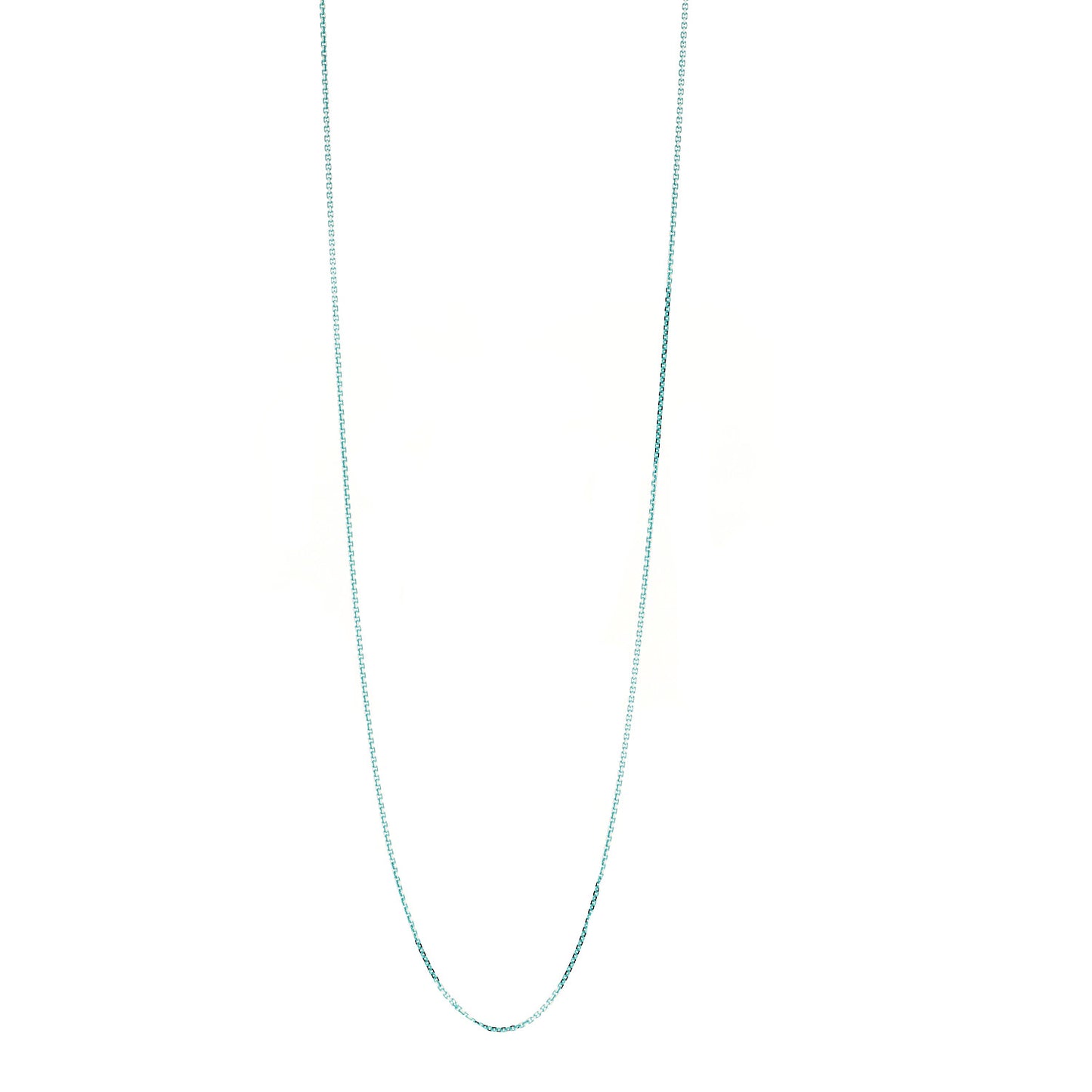 Sterling Silver Enamel 1.75mm Chain Necklace 30" Blue
