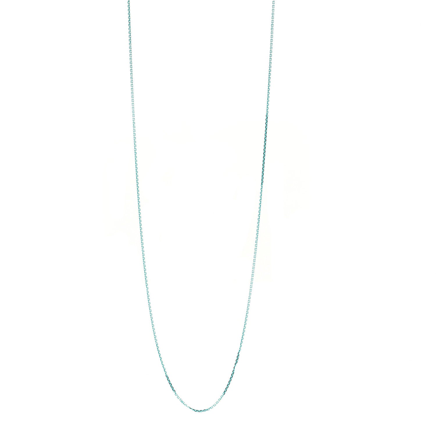 Tiffany Sterling Silver Enamel 1.75mm Chain Necklace 30" Blue 1 of 6