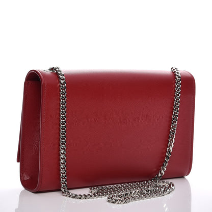 Saint Laurent Grain De Poudre Medium Monogram Kate Satchel Lipstick Red 3 of 7