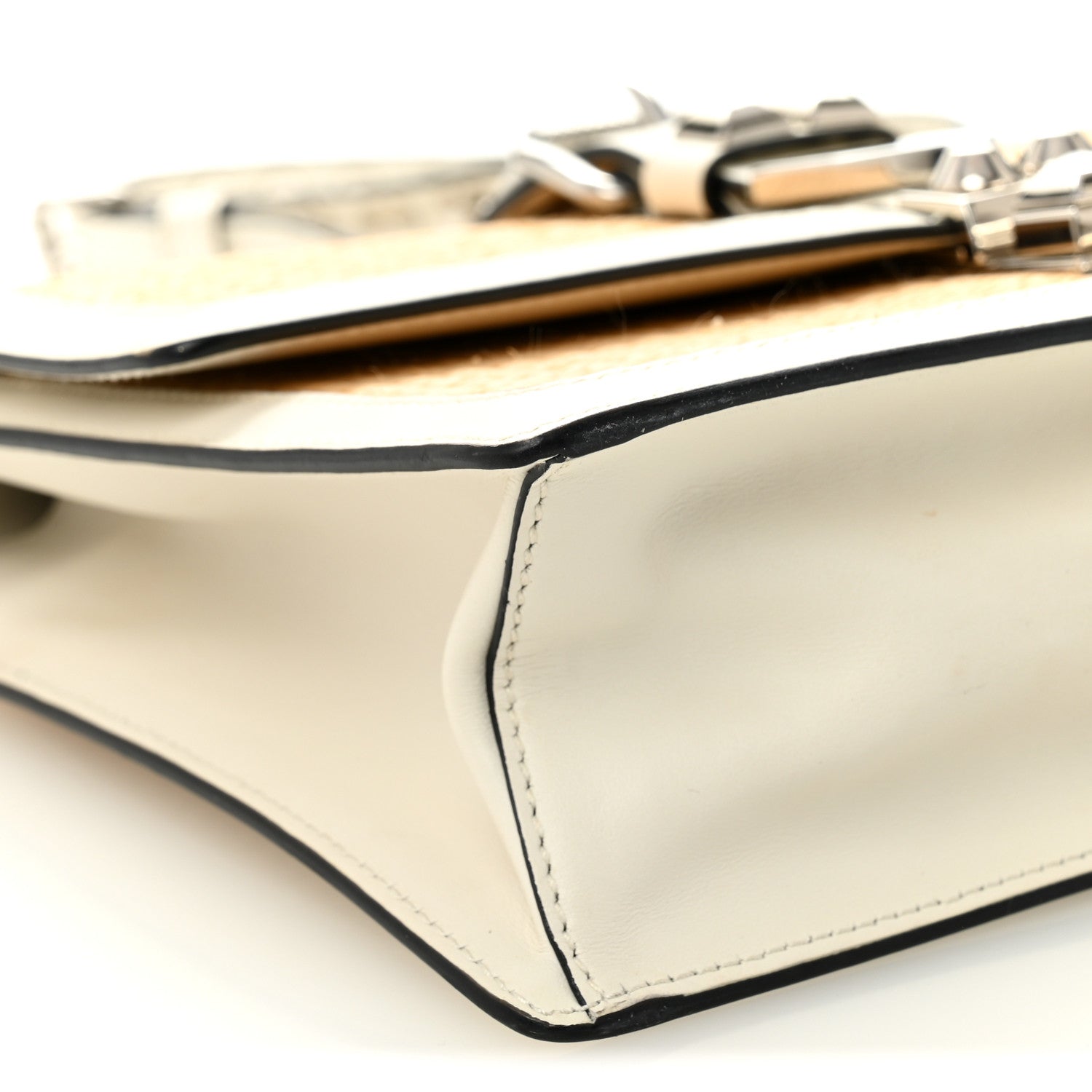 Prada Straw Studded Small Elektra Shoulder Bag White 9 of 11