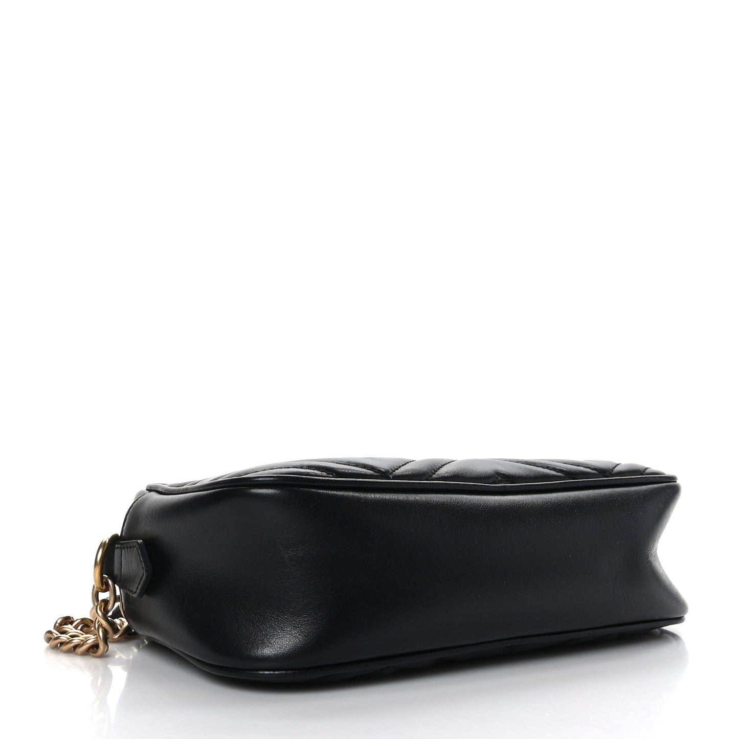 Calfskin Matelasse Small GG Marmont Chain Shoulder Bag Black