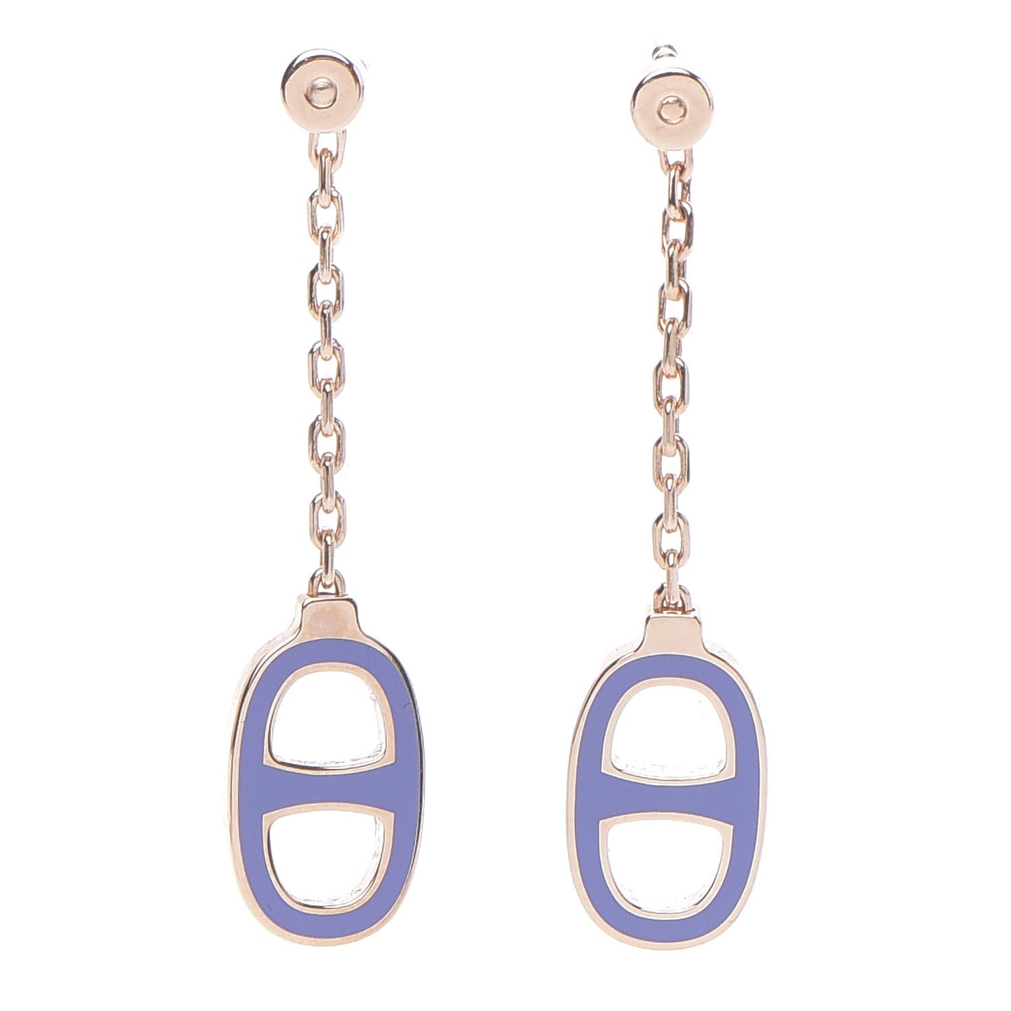 Rose Gold Lacquered Farandole Drop Earrings Pervenche