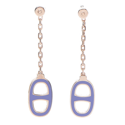 Hermes Rose Gold Lacquered Farandole Drop Earrings Pervenche 1 of 4