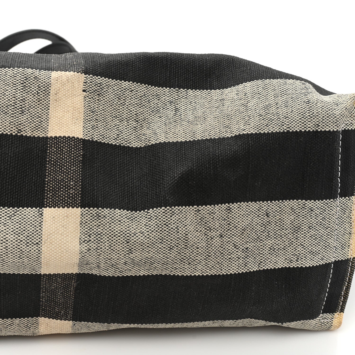 Burberry Coated Canvas Mega Check Medium Doodle Tote Black White 15 of 15