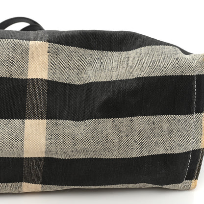Burberry Coated Canvas Mega Check Medium Doodle Tote Black White 15 of 15