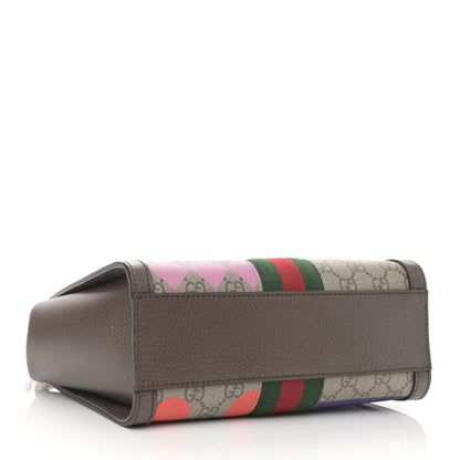Gucci GG Supreme Monogram Equestrian Web Small Ophidia Tote Bag Beige Multicolor New Acero 4 of 10