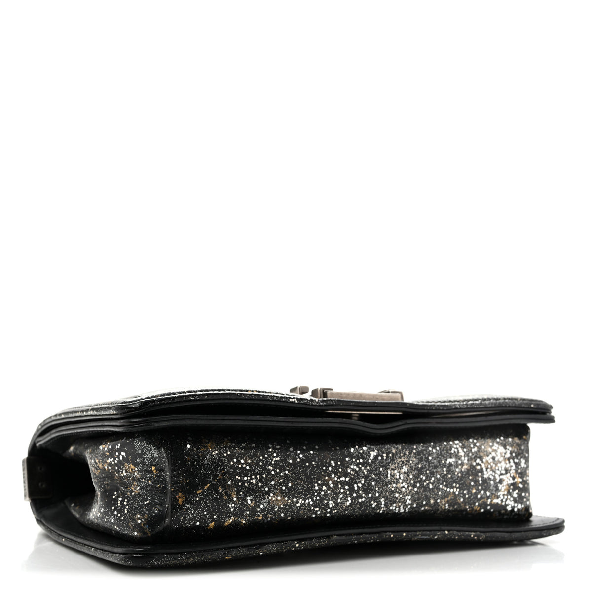 Chanel Glitter Glazed Calfskin Medium Boy Flap Black 4 of 15