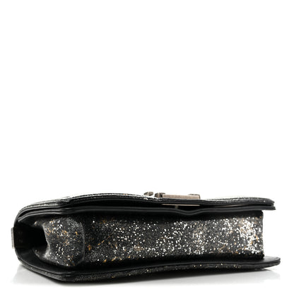 Chanel Glitter Glazed Calfskin Medium Boy Flap Black 4 of 15