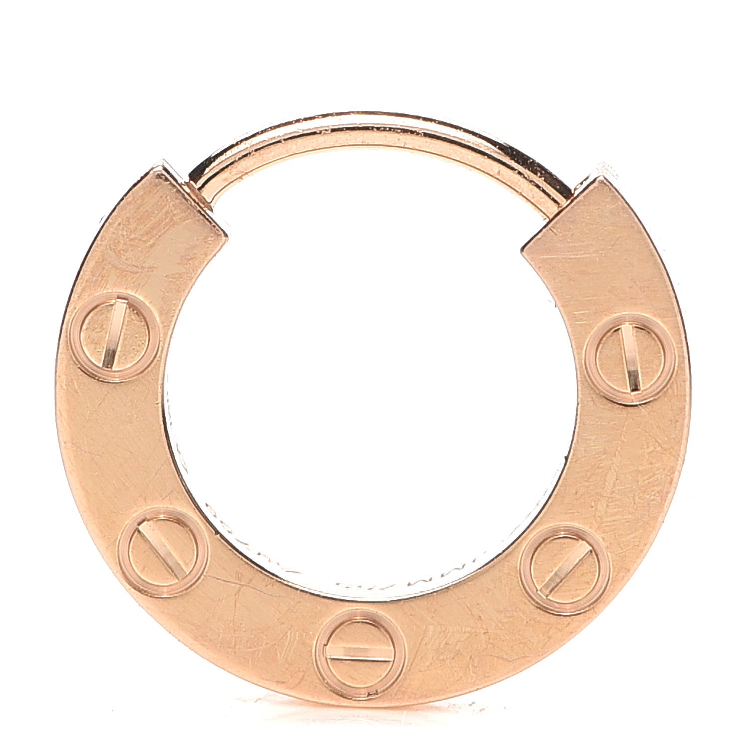 Cartier 18K Pink Gold Single LOVE Hoop Earring 1 of 8