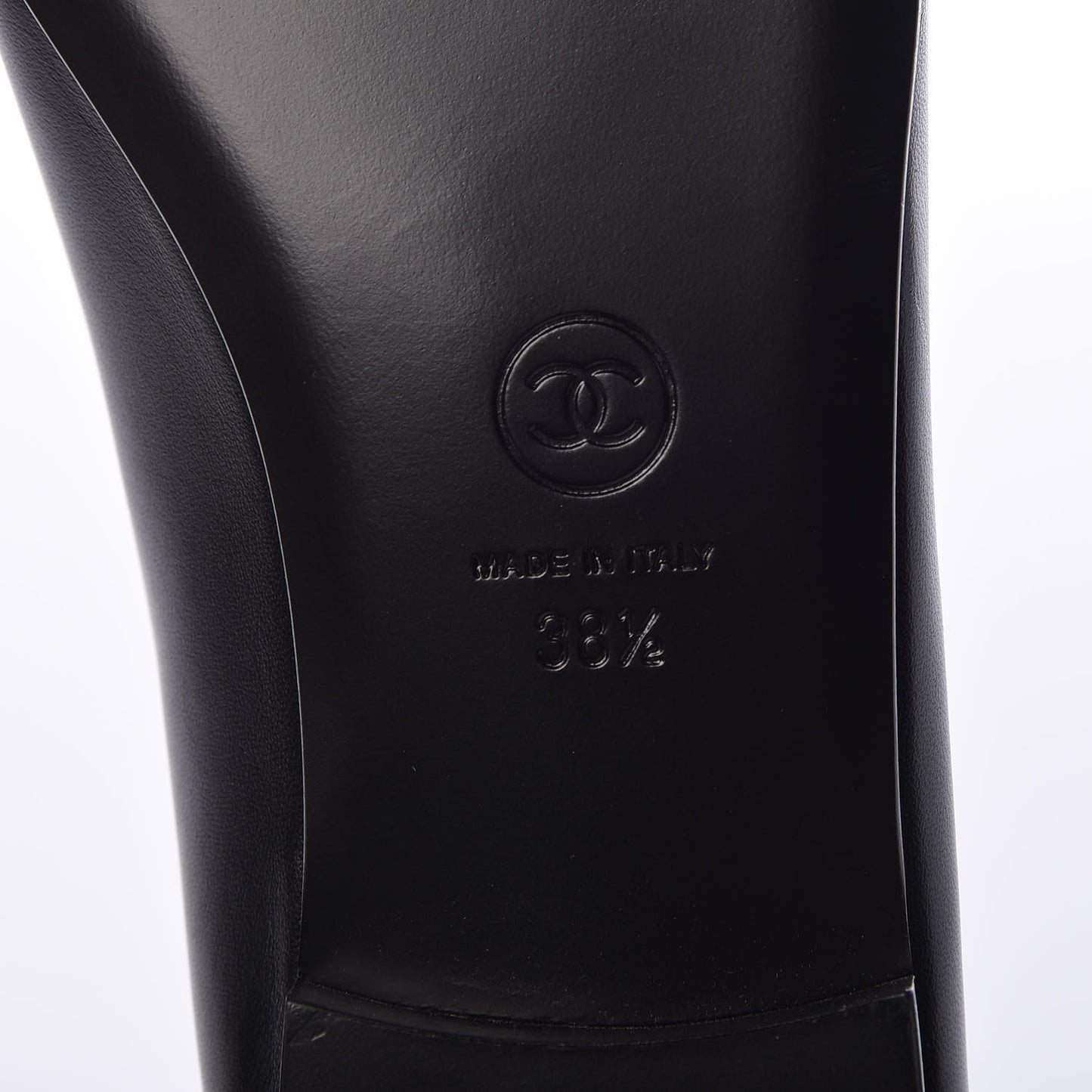 Lambskin Patent Cap Toe Ballerina Flats 38.5 Black