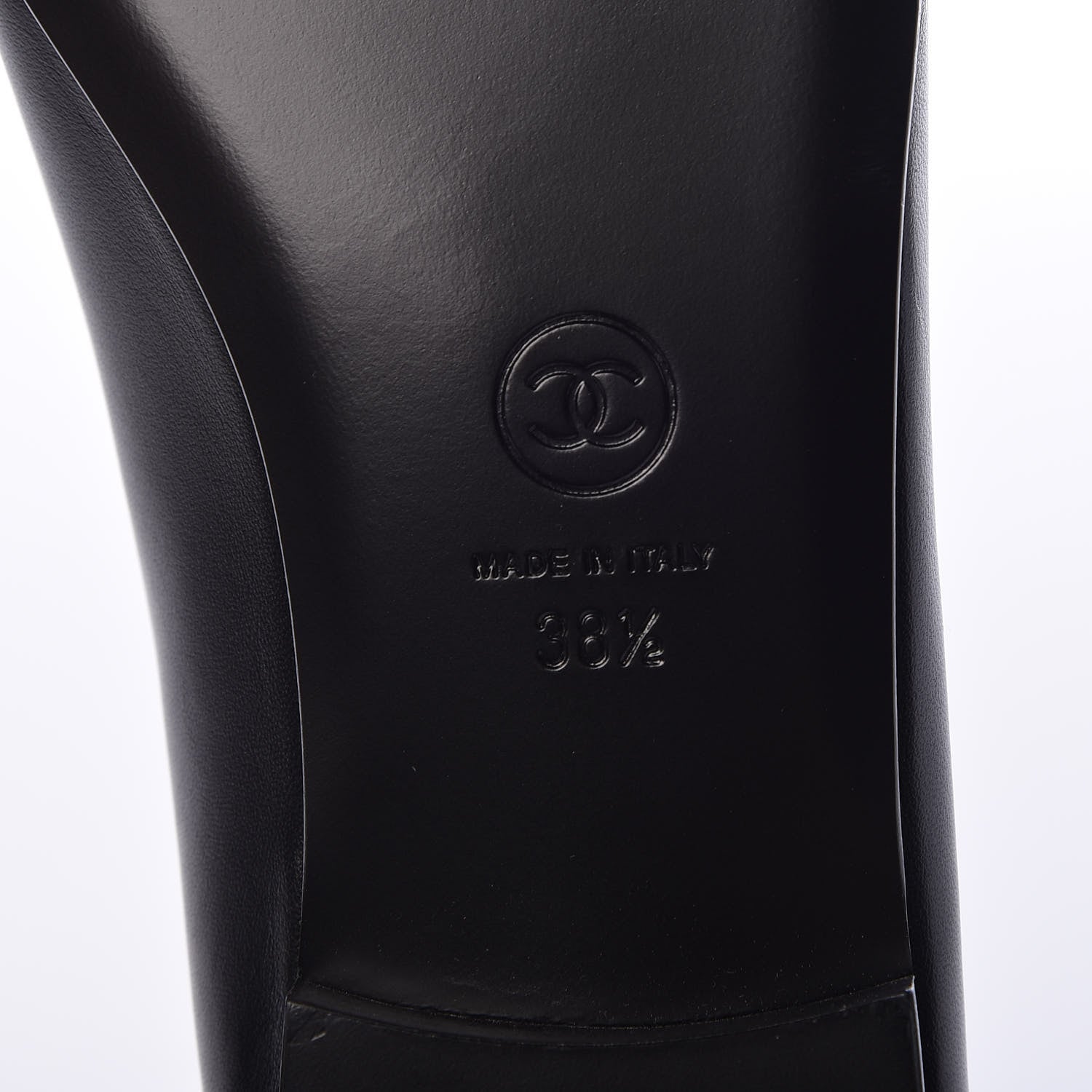 Chanel Lambskin Patent Cap Toe Ballerina Flats 38.5 Black 6 of 9