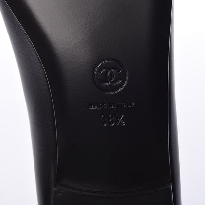 Chanel Lambskin Patent Cap Toe Ballerina Flats 38.5 Black 6 of 9
