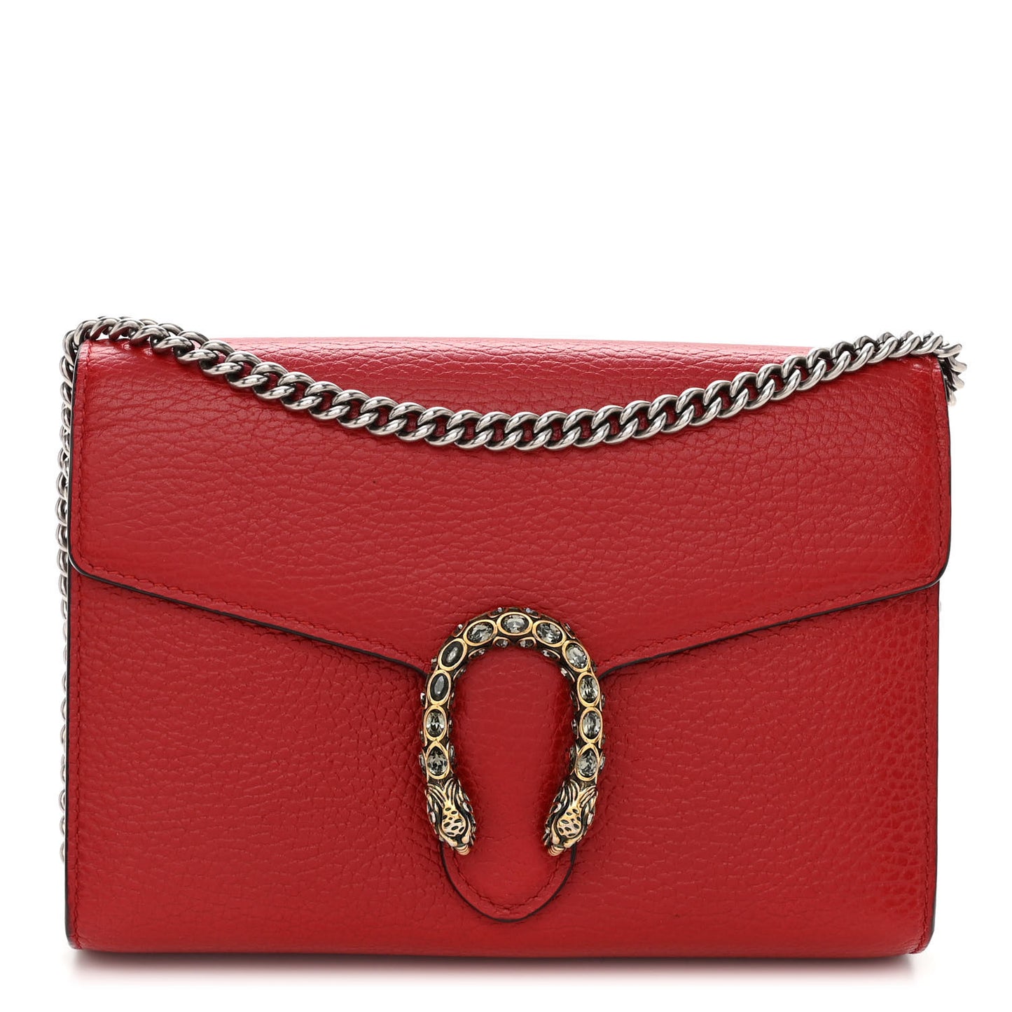 Calfskin Mini Dionysus Chain Wallet Hibiscus Red