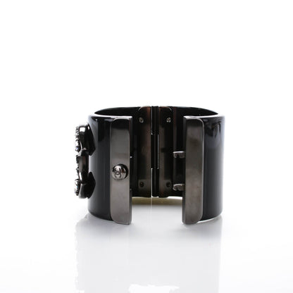 Chanel Resin Ruthenium Crystal CC Cuff Black 4 of 6