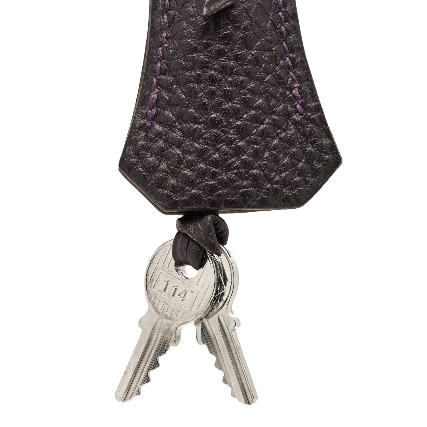 Hermes Togo Lock and Key Clochette Set Raisin 2 of 3