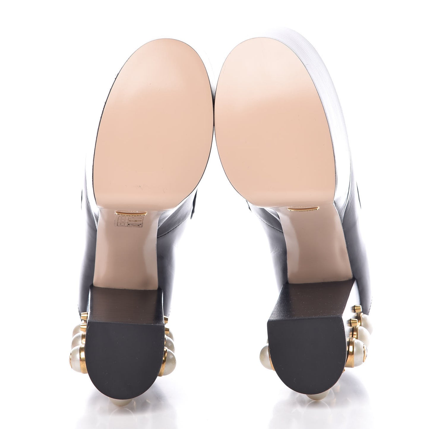 Malaga Kid Pearl Studded Vegas Platform Loafers 38 Black