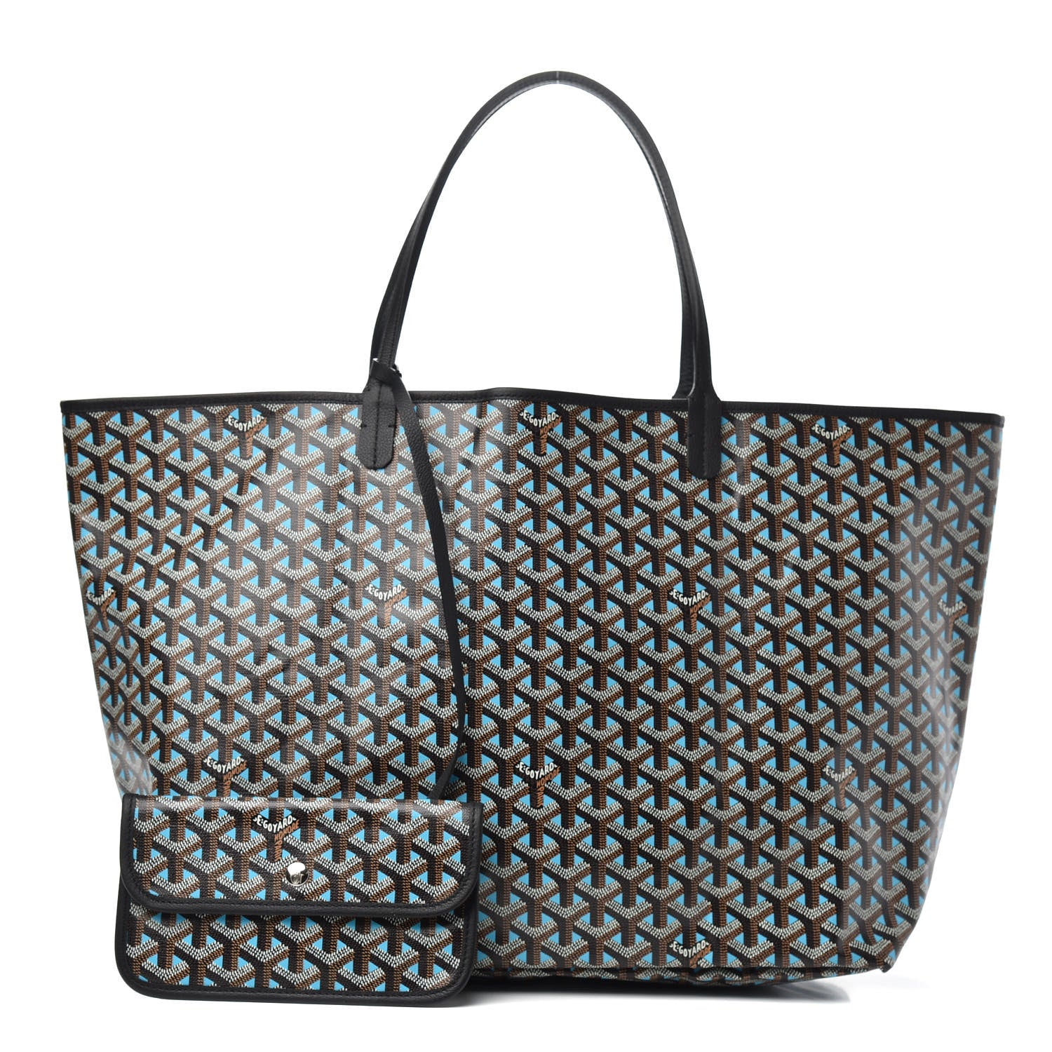 Goyard Goyardine Saint Louis Claire Voie GM Black Blue 1 of 9