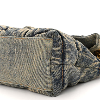 Saint Laurent Denim Quilted Small Loulou Puffer Monogram Chain Satchel Rodeo Blue 6 of 11