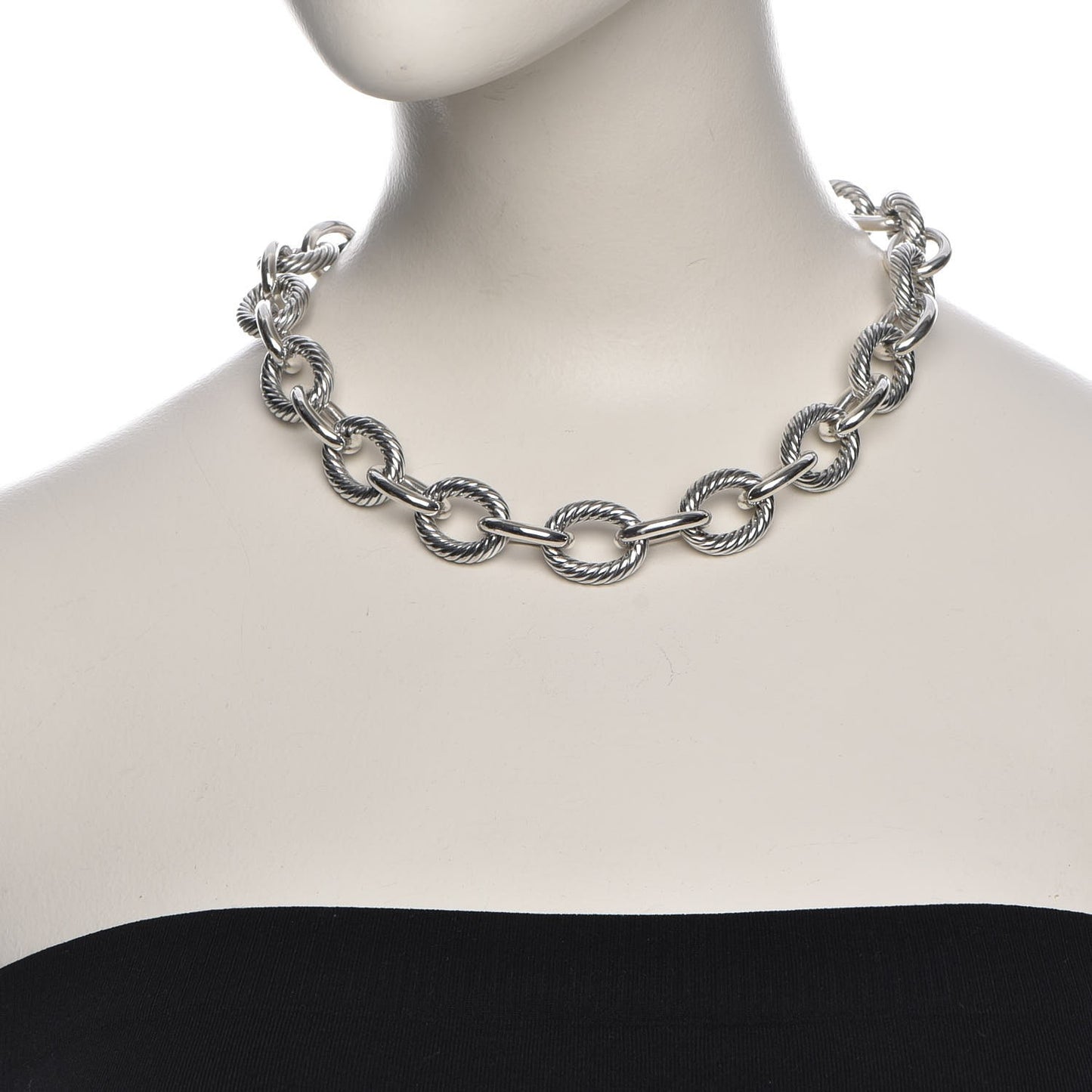 Sterling Silver 23mm Extra Large Oval Link Necklace