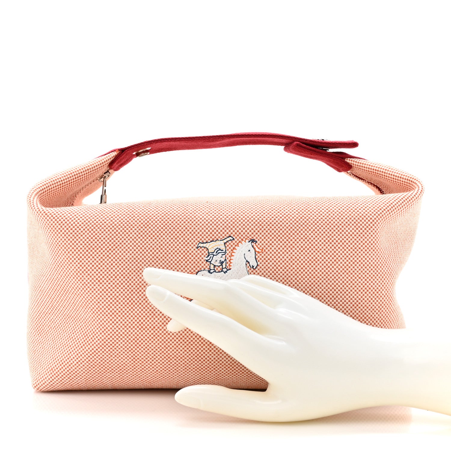 Hermes Canvas Large Bride-A-Brac Cabriole Case Terracotta 2 of 10