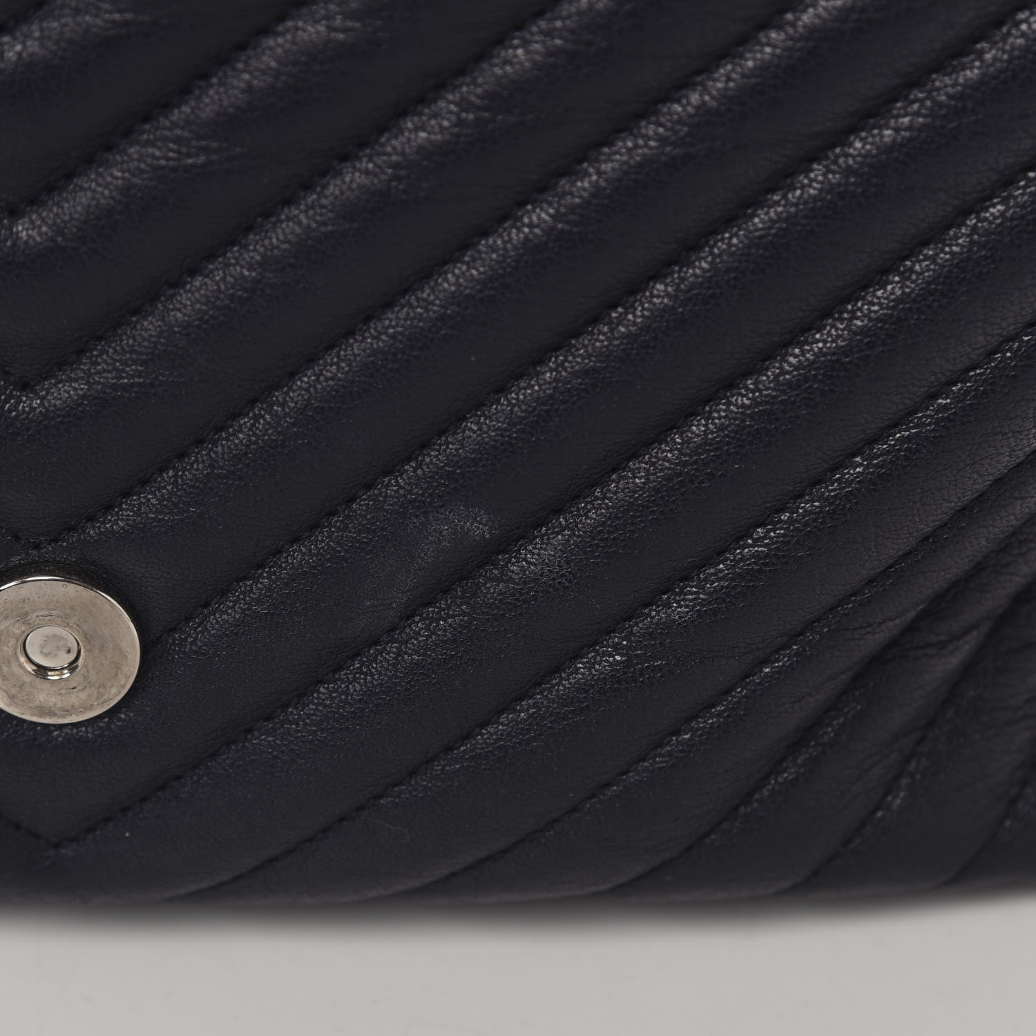 Saint Laurent Sheepskin Matelasse Chevron Monogram Large College Satchel Navy Blue 10 of 13