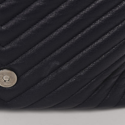 Saint Laurent Sheepskin Matelasse Chevron Monogram Large College Satchel Navy Blue 10 of 13