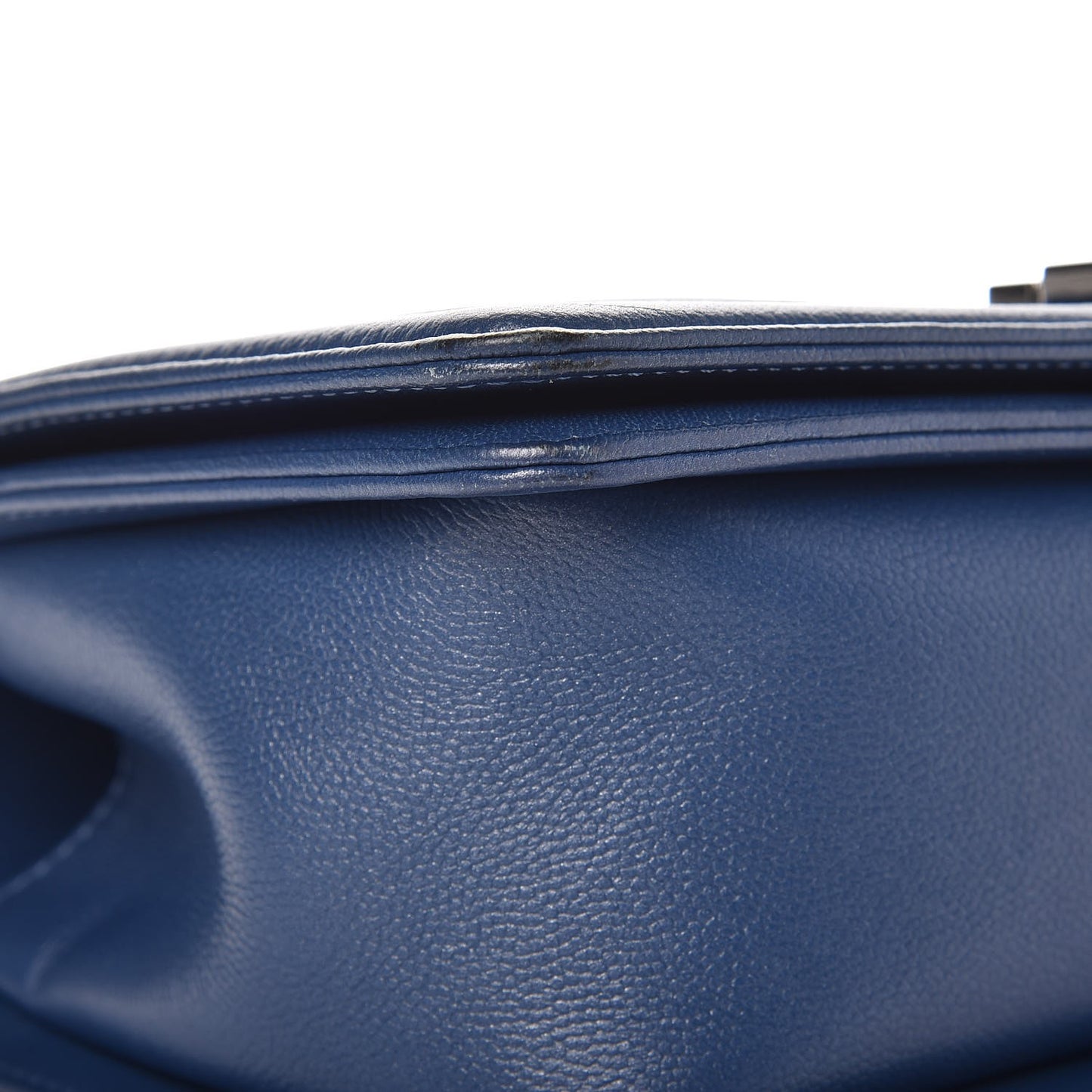 Caviar Quilted Medium Boy Flap Dark Blue