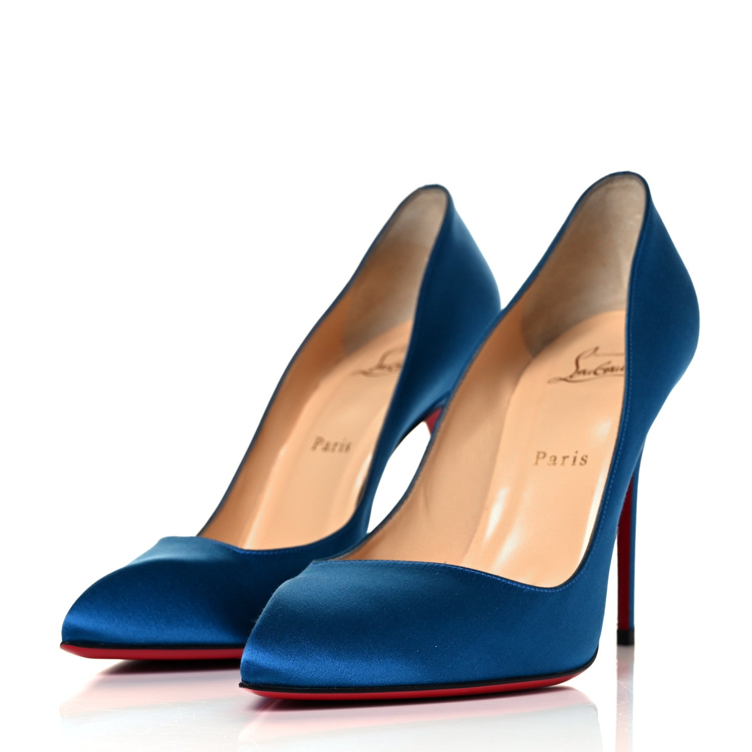 Christian Louboutin Satin Corneille 100 Pumps 40 Positano 3 of 8