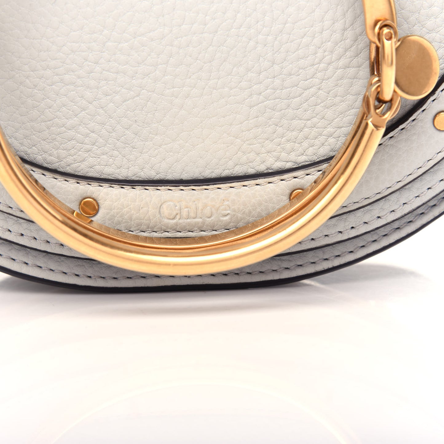 Calfskin Small Nile Bracelet Minaudiere Bag Airy Grey