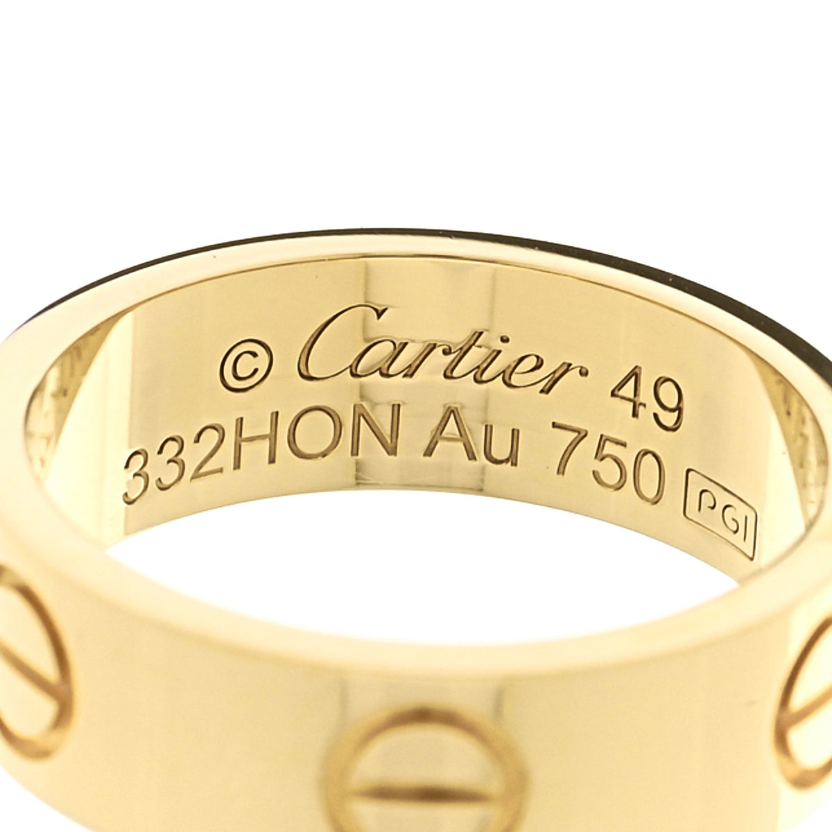 18K Yellow Gold 5.5mm LOVE Ring 52 6 49 4.75