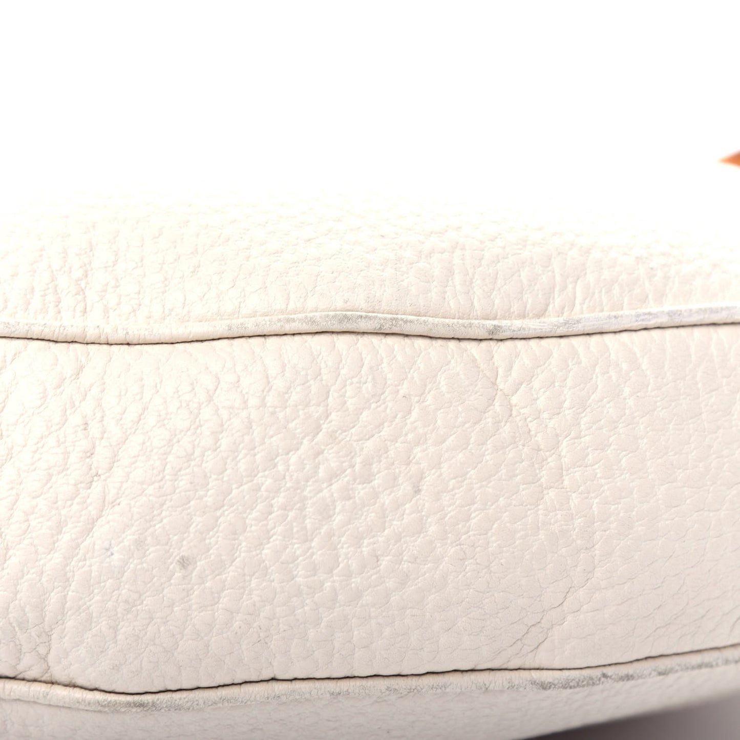 Pebbled Calfskin Bamboo Ring Hobo Ivory