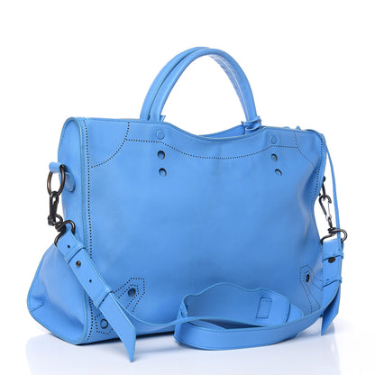 Balenciaga Veau Soyeux Perforated Blackout City Bleu Turquoise 3 of 13