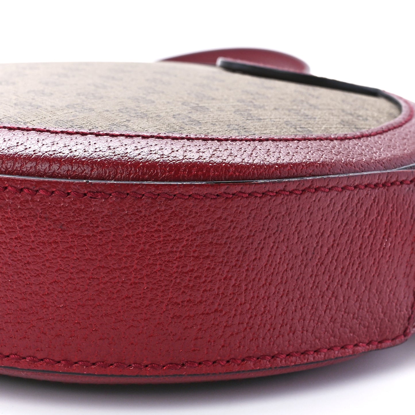 X DORAEMON Mini Vintage GG Supreme Monogram Mini Round Shoulder Bag Beige Cherry Red