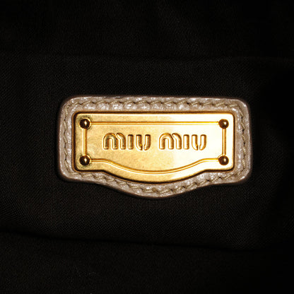 Miu Miu Vitello Lux Medium Bow Bag Pomice 8 of 9
