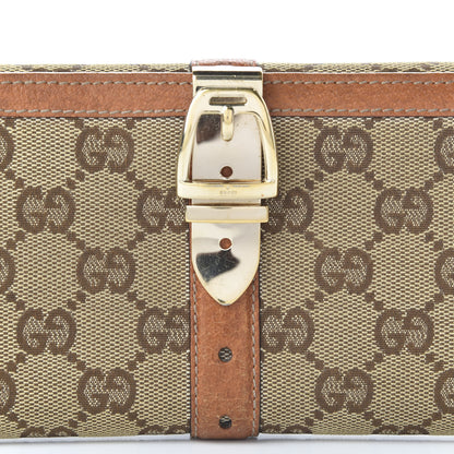 Gucci Monogram Buckle Continental Wallet Brown 9 of 10
