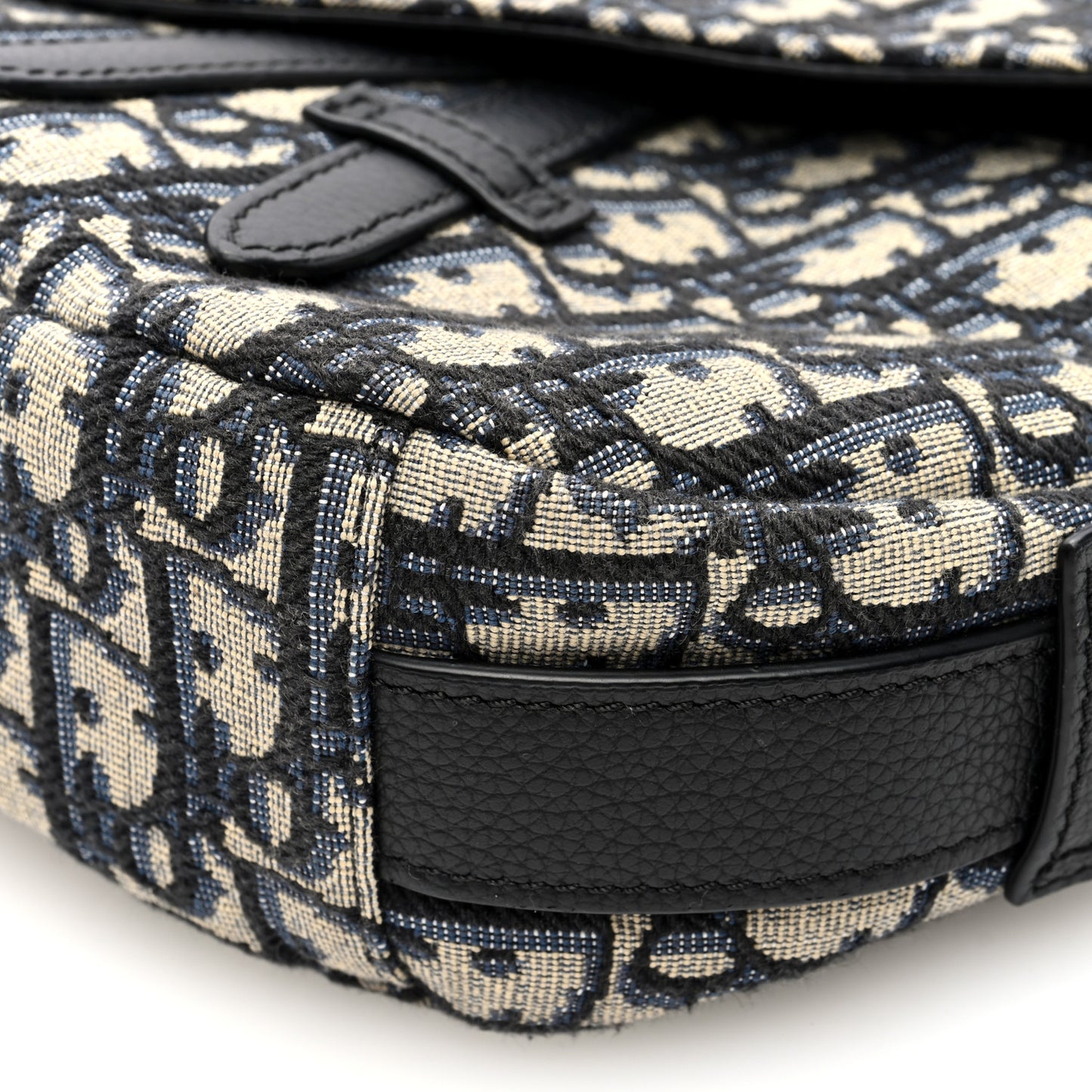 Oblique Mini Soft Saddle Bag Beige Black