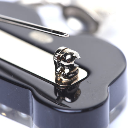 Chanel Resin Pearl Snorkeling CC Brooch Black White Gold 5 of 6