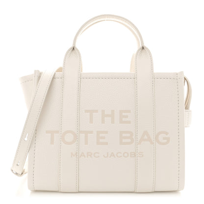 Marc Jacobs Grained Calfskin Mini The Tote Bag Cotton Silver 1 of 11
