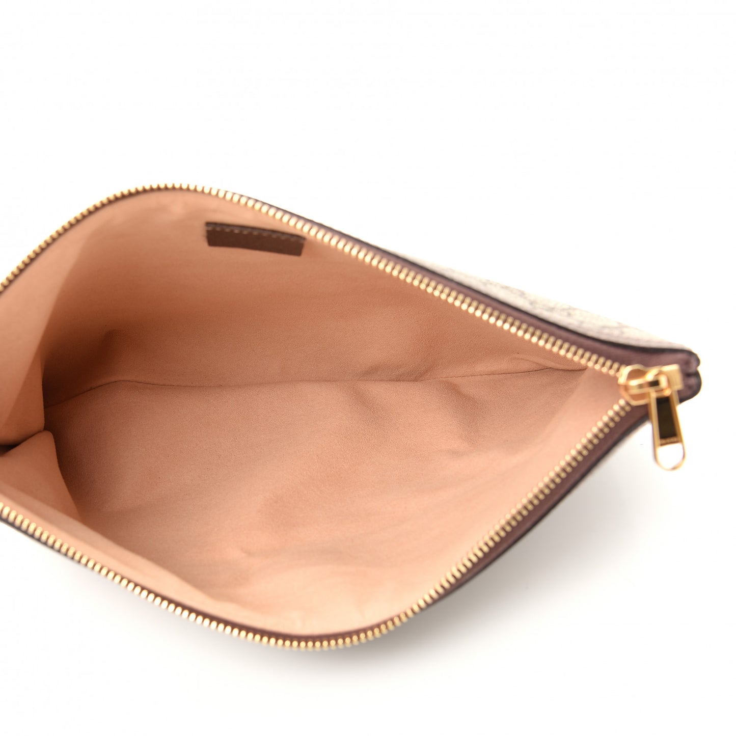 GG Supreme Monogram Large Ophidia Pouch Clutch Brown