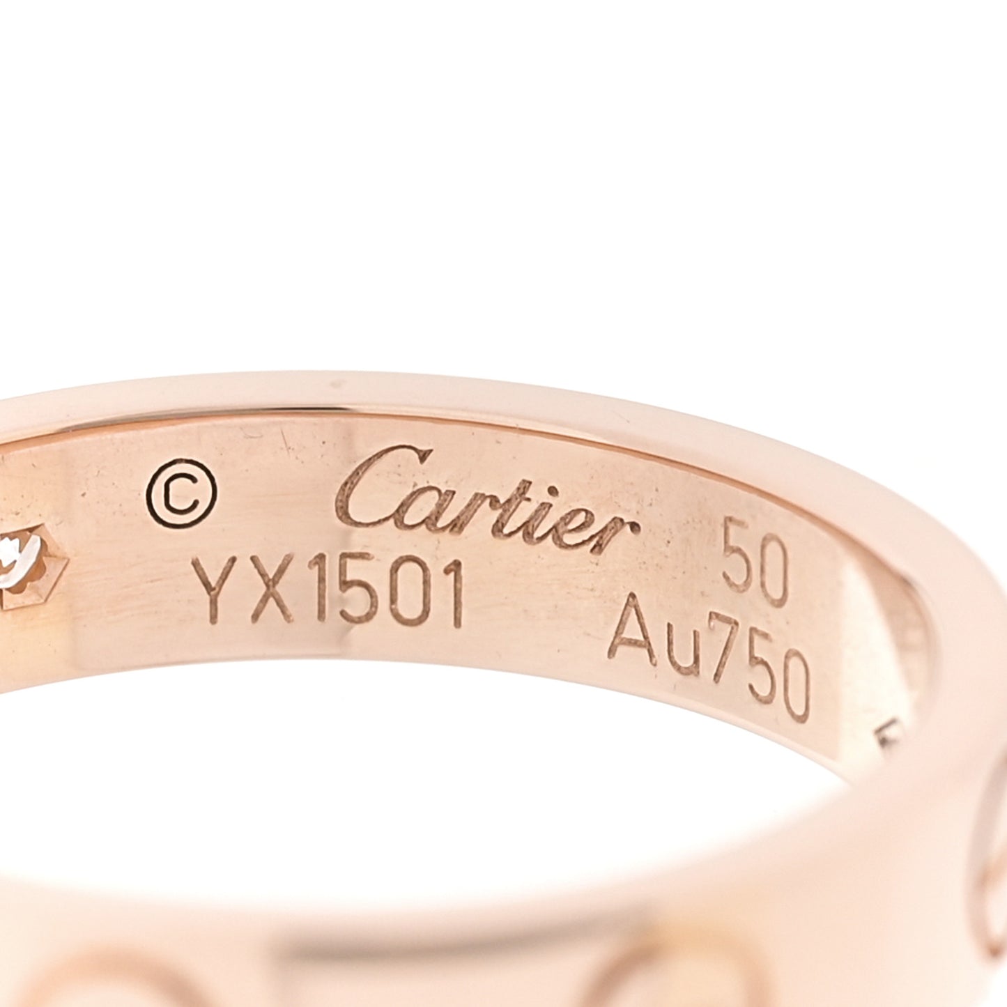 18K Pink Gold Diamond 4mm LOVE Wedding Band Ring 50 5.25