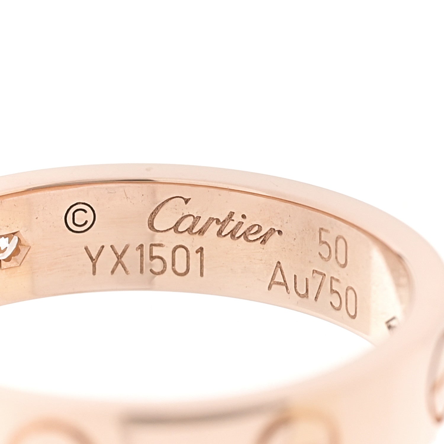 Cartier 18K Pink Gold Diamond 4mm LOVE Wedding Band Ring 50 5.25 4 of 4