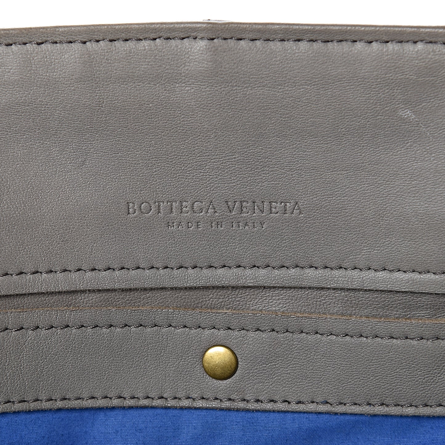 Intrecciato Light Calf Shopper Tote Khaki Brown