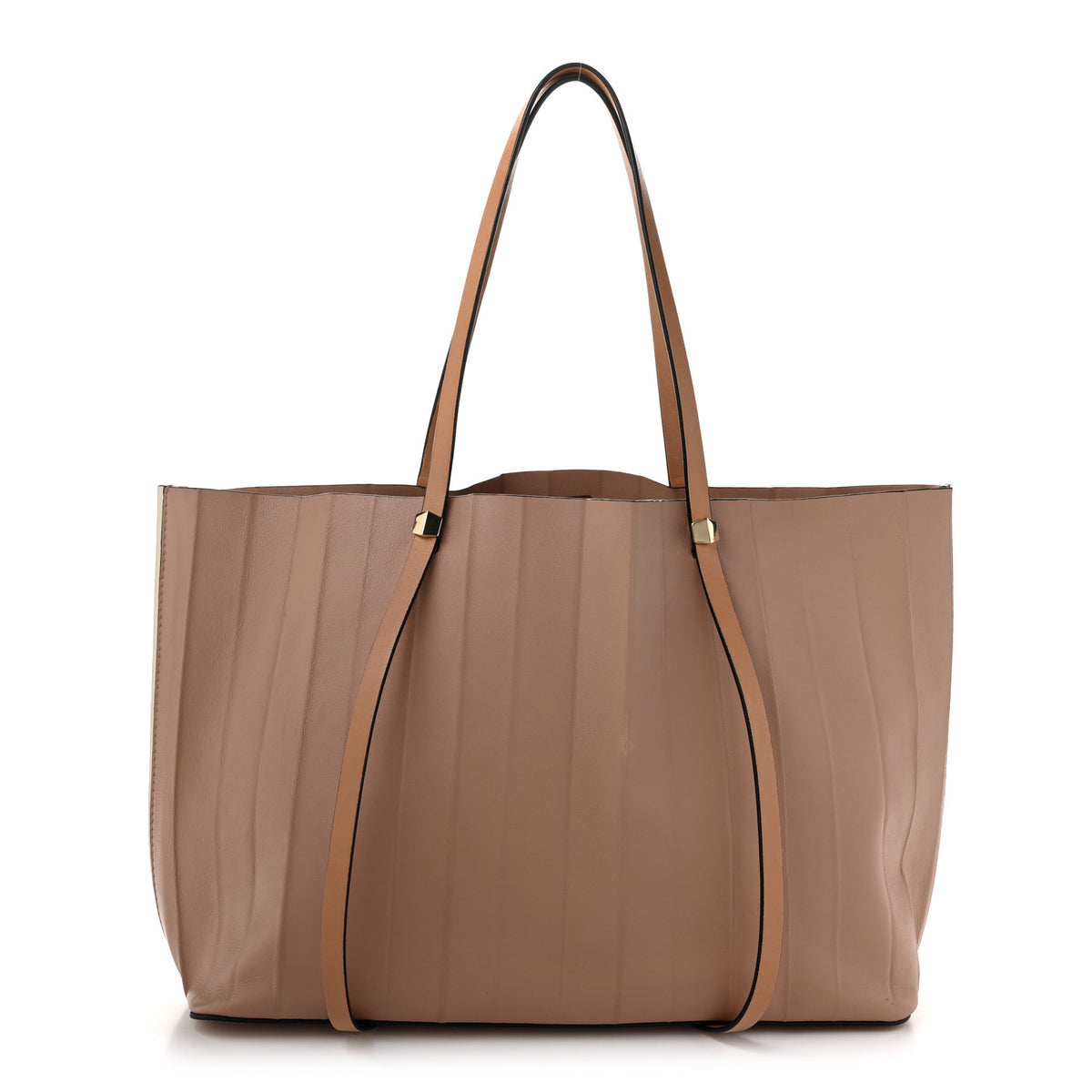 Valentino Garavani Calfskin Pleated Tote Dusty Rose 1 of 13