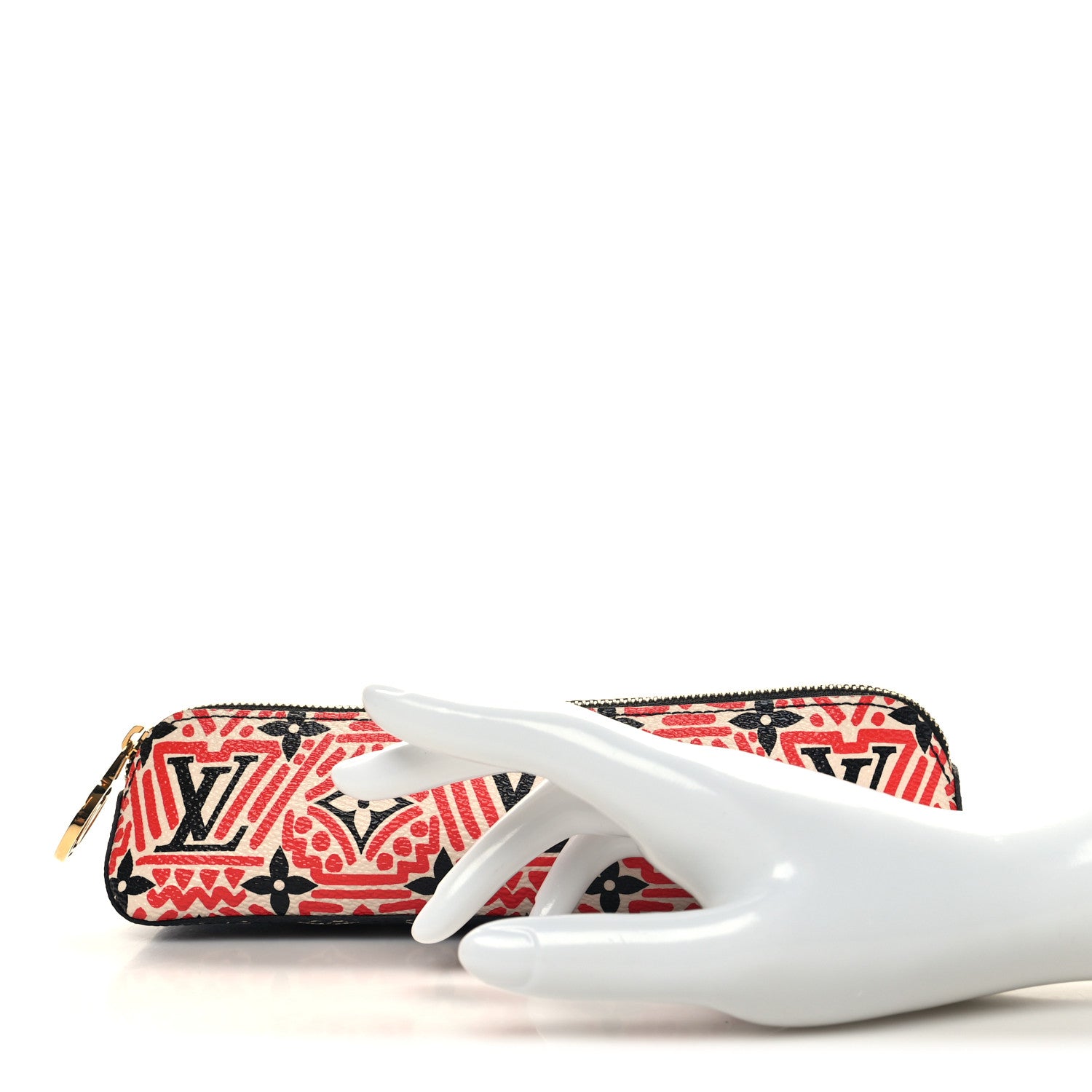 Louis Vuitton Monogram Giant Crafty Elizabeth Pencil Pouch Creme Rouge Black 2 of 10