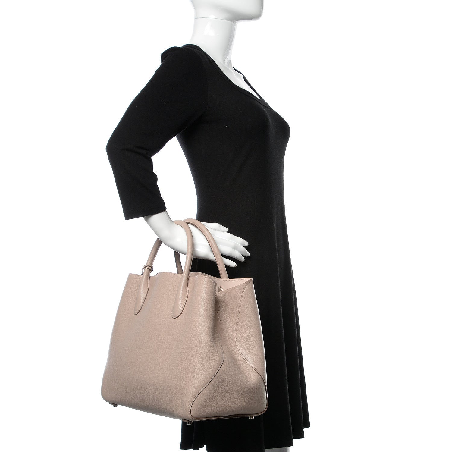 Christian Dior Supple Grained Calfskin Large Open Bar Tote Rose Poudre 2 of 11