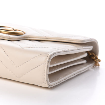 Gucci Calfskin Matelasse GG Marmont Chain Wallet Mystic White 10 of 10