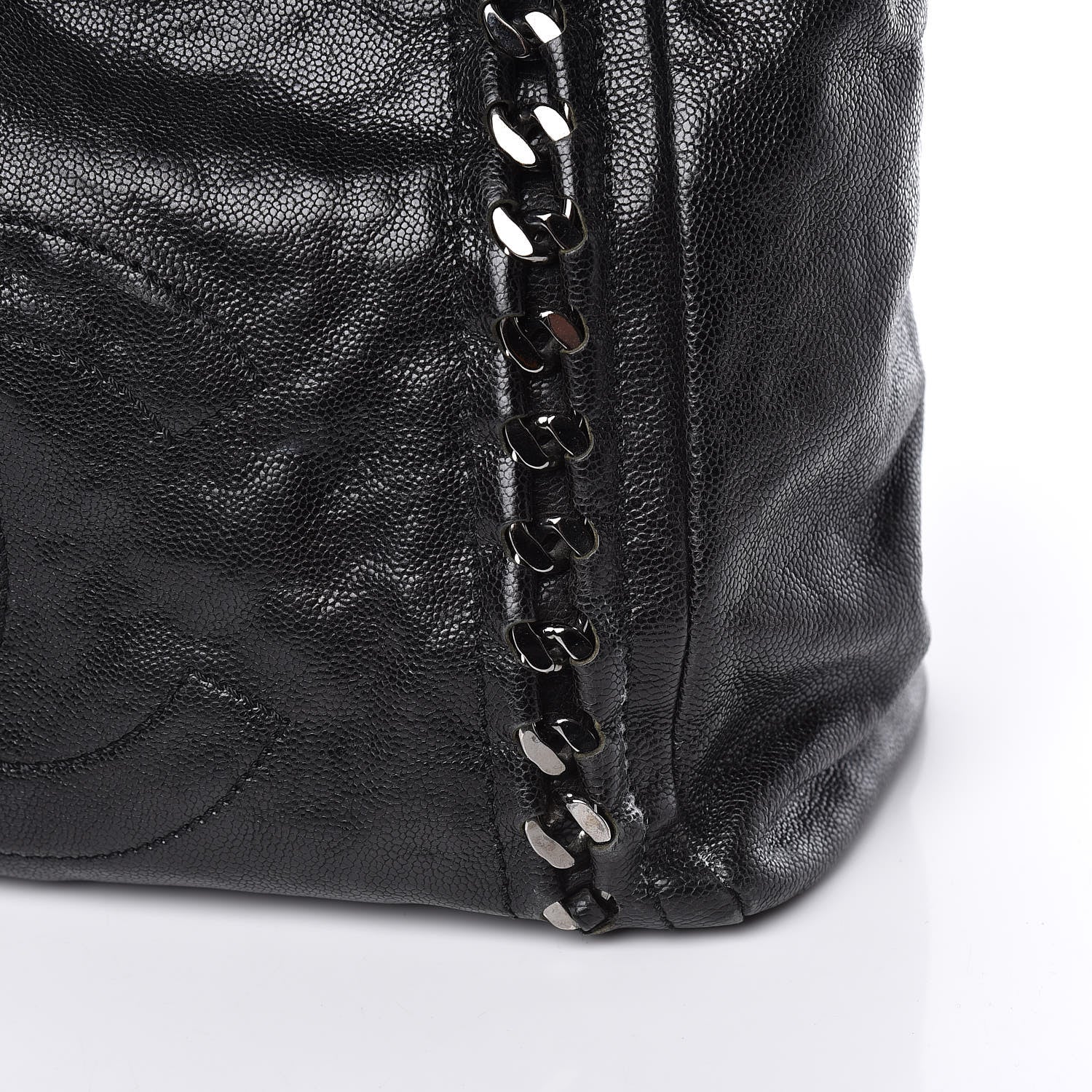 Chanel Glazed Calfskin Large Modern Chain Tote Black 18 of 27