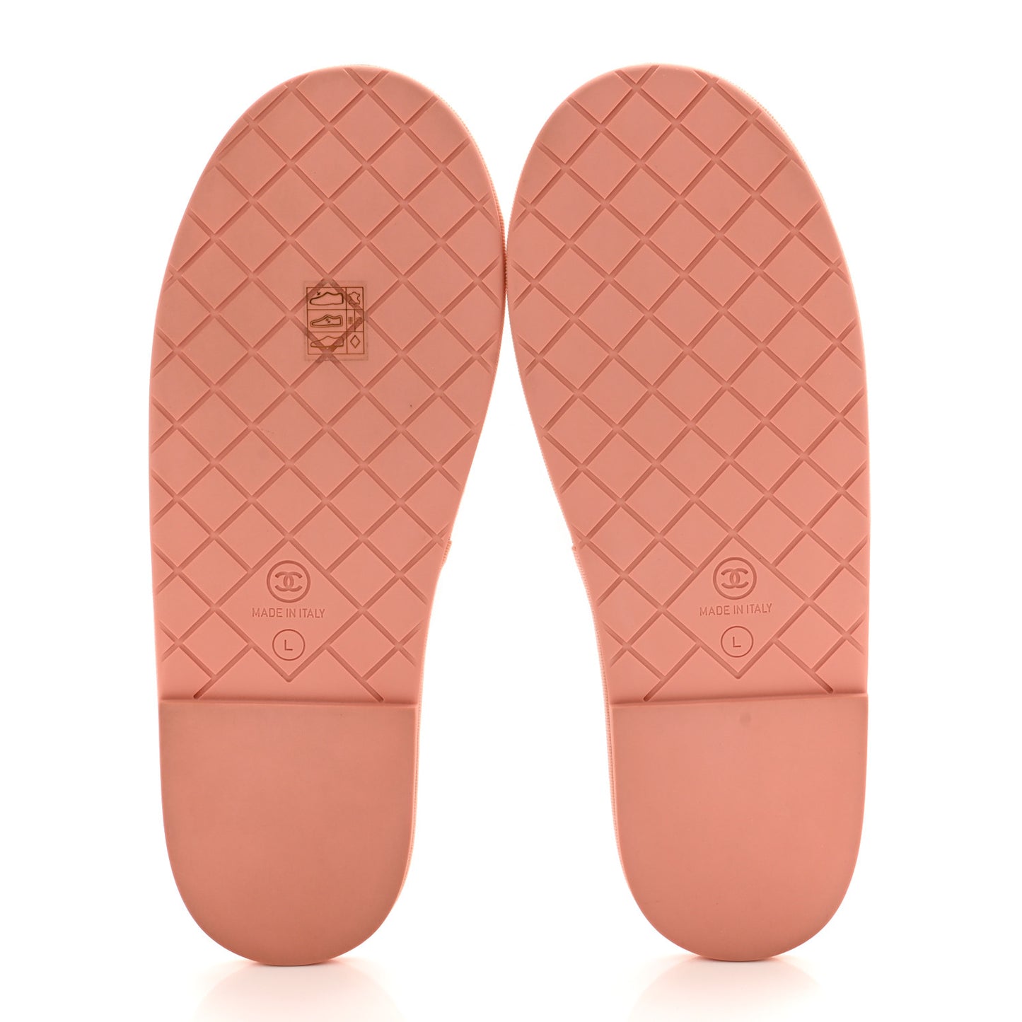 Lambskin CC Flat Mules L Light Pink