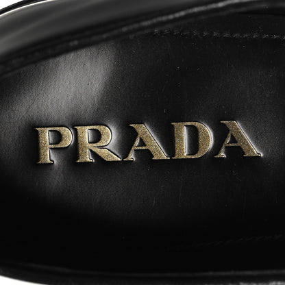 Prada Spazzolato Lace Up 50mm Loafers 10 Black 8 of 8